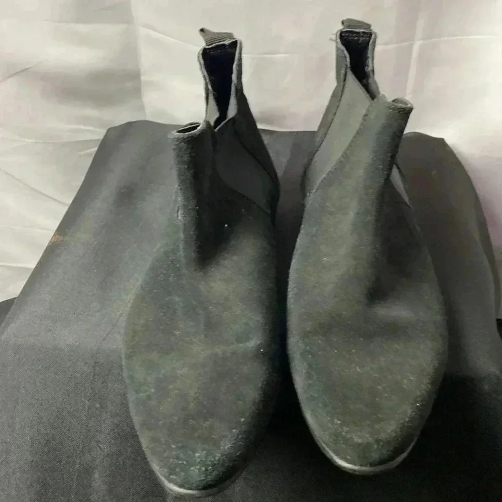 ASOS MENS SIZE 7.5 BLACK LEATHER‎ ANKLE BOOTS PULL ON CLEAN